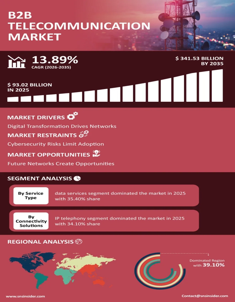 B2B Telecommunication Market Infographic