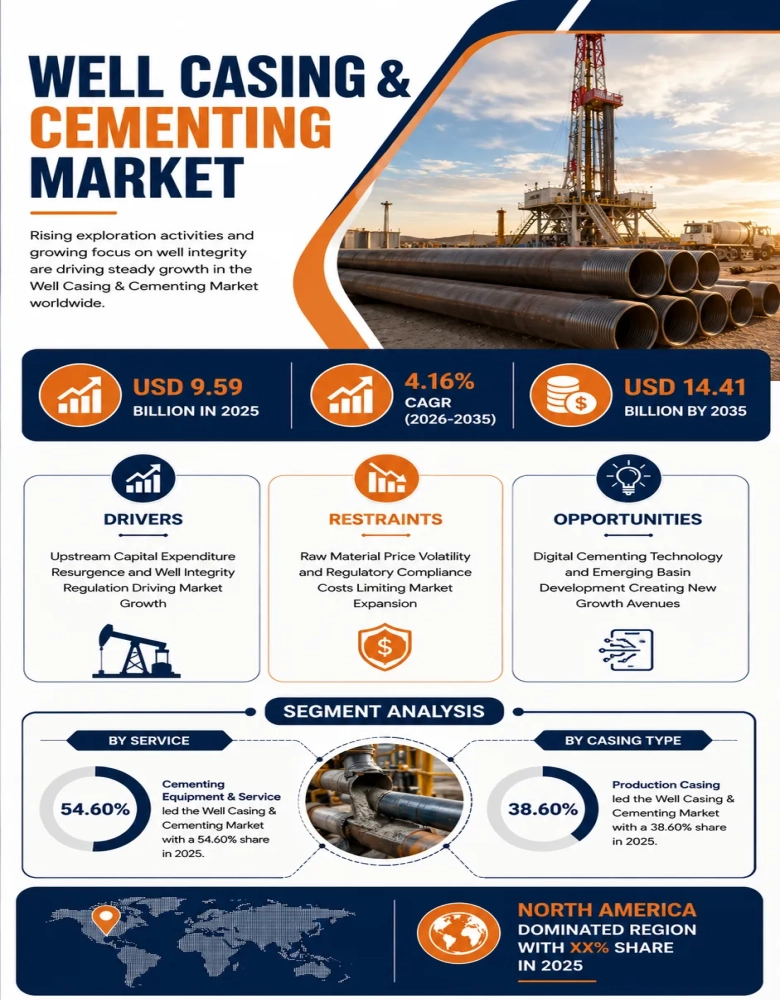 Well Casing &amp; Cementing Market Infographic