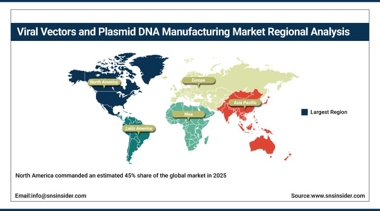 Viral Vectors and Plasmid DNA Manufacturing Market Share by Region