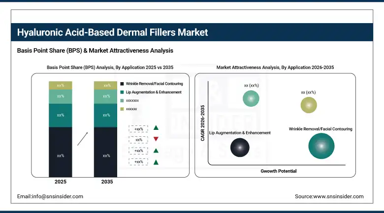 Hyaluronic Acid-Based Dermal Fillers Market BPS Share By Application